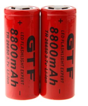 26650 lithium battery 8800MAH3.7v rechargeable battery strong light flashlight handheld fan flat head pointed battery